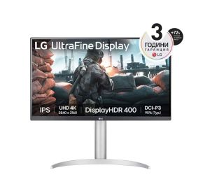 Монитор LG 27UP650K-W UltraFine, 27" IPS, 4K UHD (3840x2160) 60Hz, 16:9, 5ms, 1200:1, 400 cd/m2, Dynamic Action Sync, 2xHDMI, DisplayPort, White
