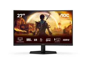 Монитор AOC AGON C27G42E, 27" Fast VA Curved 1500R, FullHD (1920x1080) 180Hz, 16:9, 0.5ms, 300cd/m2, 3000:1, Adaptive Sync, Speaker 2x2W, 2xHDMI, DP, Black/Red