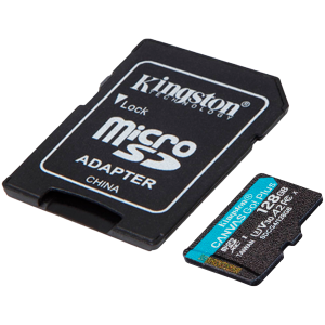 MicroSD памет 128GB KINGSTON Canvas Go! Plus Gen4, microSDXC Class 10, UHS-I, U3, V30, A2 up to 200MB/s + SD адаптер