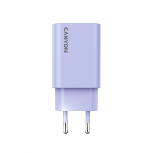 Зарядно у-во CANYON OnCharge 30CL, PD 30W Travel Charger EU standard, Output: 5V3A, 9V3A, 15V2A, Max Power 30W, Purple, size: 87.8x39.8x23mm, weight: 62.3g