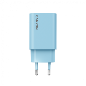 Зарядно у-во CANYON OnCharge 30CL, PD 30W Travel Charger EU standard, Output: 5V3A, 9V3A, 15V2A, Max Power 30W, Blue, size: 87.8x39.8x23mm, weight: 62.3g