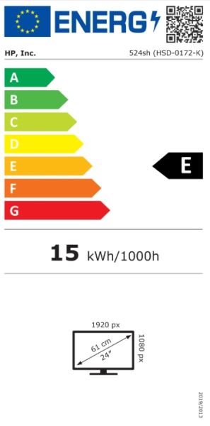 Монитор HP Series 5 - 524sh (94C19E9), 23.8" IPS, FullHD (1920x1080) 100Hz, 16:9, 5ms, 300cd/m2, 1500:1, VGA, HDMI, Black/Silver