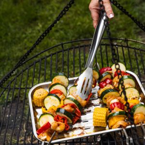 Грил тава за скара/барбекю Kinghoff KH 1916, 34.2х24.5 см, Неръждаема стомана, Перфорирана, Инокс