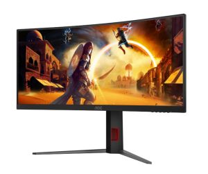 Монитор AOC CU34G4, 34" Fast VA Curved 1500R, UWQHD (3440x1440) 180Hz, 21:9, 0.5ms, 300cd/m2, 2500:1, Adaptive Sync, AMD FreeSync Premium, 2xHDMI, DP, Black