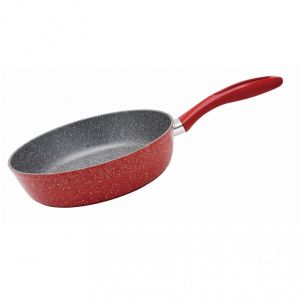 Тиган дълбок Oliver Voltz OV54419A24D, 24 см, 4 мм, Мраморно покритие, Индукция, Червен