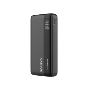 CANYON Power Bank PB-240, 25000mAh PD140W display power bank,Size160.0x82x27 mm Weight 508+-10g, Dark Grey