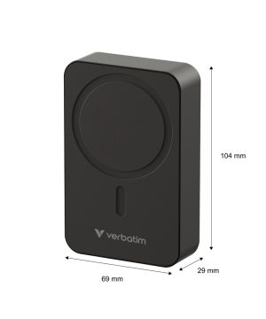 Външна батерия Verbatim Charge 'n' Go Essentials Power Bank Magnetic Wireless 20000mAh Black