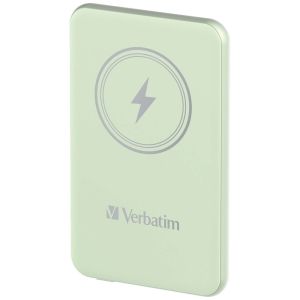Външна батерия Verbatim MCP-5GN Power Pack 5000 mAh with UBS-C PD 20W / Magnetic Wireless Charging 15W Green