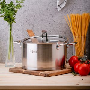Тенджера Oliver Voltz OV51210P20 Berlin Premium Collection, 20 см, 3.6 л, Неръждаема стомана 18/10, Индукция, Инокс