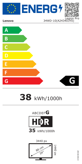 Монитор LENOVO Legion PRO 34WD-10 (67C9UAC1EU), 34" OLED Curved 800R, WQHD (3440x1440) 240Hz, 21:9, 0.03 ms, 1300 cd/m², 1500000:1, AMD FreeSync™ Premium Pro, Adaptive Sync, Speakers 2x5W, 2xHDMI, DP, USB-C, White/Black