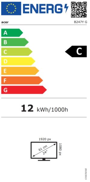 Монитор ACER Vero B247YGbmiprzx, 23.8" IPS, FullHD (1920x1080) 120Hz, 16:9, 4ms, 1500:1, 250cd/m2, Speakers 2x2W, HDMI, VGA, DP, 4xUSB3.2, Black - UM.QB7EE.G05