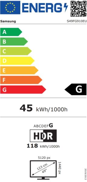 Монитор SAMSUNG Odyssey G9 G91F (LS49FG910EUXEN), 49" VA Curved 1000R, DQHD (5120x1440) 144Hz, 32:9, 1ms, 350 cd/m2, 2500:1, AMD FreeSync Premium Pro, 2xHDMI, DP, 2xUSB 3.2 Gen1, Black