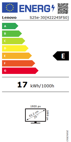 Монитор LENOVO ThinkVision S25e-30 (63E0KAT4EU), 24.5" VA, FullHD (1920x1080) 75Hz, 16:9, 4ms, 250cd/m2, 3000:1, VGA, HDMI, Storm Grey