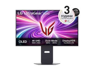Монитор LG 32GS95UV-B, 31.5" OLED, 4K UHD (3840x2160) 240Hz, 16:9, 0.03ms, 1300 cd/m2, 1.5M:1, AMD FreeSync, NVIDIA G-Sync, Speaker 2x7W, 2xHDMI, DisplayPort, USB3.0, Black