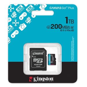 MicroSD памет 1TB KINGSTON Canvas Go! Plus Gen4, microSDXC Class 10, UHS-I, U3, V30, A2 up to 200MB/s + SD адаптер - SDCG4/512GB