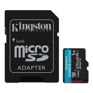 MicroSD памет 1TB KINGSTON Canvas Go! Plus Gen4, microSDXC Class 10, UHS-I, U3, V30, A2 up to 200MB/s + SD адаптер - SDCG4/512GB