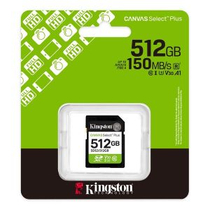 SD памет 512GB KINGSTON Canvas Select Plus SDXC Class10 UHS-I U3 up to 150MB/s - SDS3/512GB