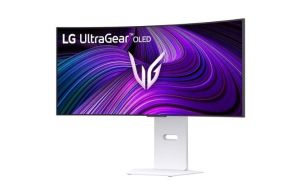 Монитор LG 34GX90SA-W UltraGear, 34" OLED Curved 800R, WQHD (3440x1440) 240Hz, 21:9, 0.03ms, 1300cd/m², 1500000:1, Smart, webOS 24, AMD FreeSync Premium, NVIDIA G-Sync, Speakers, Wi-Fi/Bluetooth, 2xHDMI, DP, USB-C, LAN, White