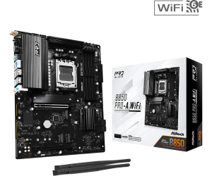 Дънна платка ASROCK B850 Pro-A WiFi (AMD AM5, 4 x DDR5, 4 x M.2, 2.5G LAN, Wi-Fi 6E, HDMI, USB-C) ATX