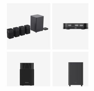 Аудио система Hisense HT Saturn, 4.1.2Ch Sound Bar with Wireless Subwoofer, 720W, Dolby Atmos, Tuned by Devialet , DTS:X,Quad Satellite Speakers , Black