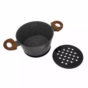 Комплект съдове за готвене Klausberg KB 7242, 12 части, Гранитно покритие, Индукция, Сив