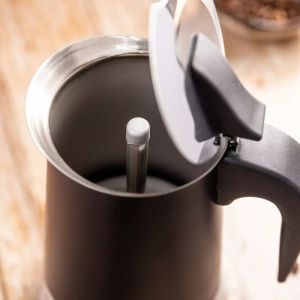 Кубинска кафеварка Klausberg KB 7847, 12 чаши, 600 мл, Неръждаема стомана, Индукция, Черен/Инокс