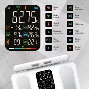 Кантар - анализатор Klausberg KB 7857, До 180 кг, Bluetooth, Android/iOS, LCD дисплей, 14 телесни стойности, Бял