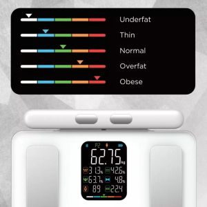 Кантар - анализатор Klausberg KB 7857, До 180 кг, Bluetooth, Android/iOS, LCD дисплей, 14 телесни стойности, Бял