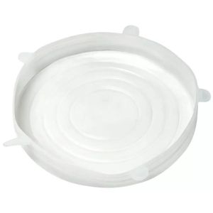 Комплект 6 бр. силиконови капаци Kinghoff KH 1902, -40 до 230°C, Плътно и херметично прилепване, Многократна употреба, Универсални, Прозрачен