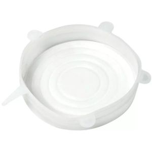 Комплект 6 бр. силиконови капаци Kinghoff KH 1902, -40 до 230°C, Плътно и херметично прилепване, Многократна употреба, Универсални, Прозрачен