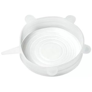 Комплект 6 бр. силиконови капаци Kinghoff KH 1902, -40 до 230°C, Плътно и херметично прилепване, Многократна употреба, Универсални, Прозрачен