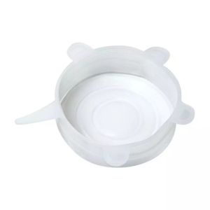 Комплект 6 бр. силиконови капаци Kinghoff KH 1902, -40 до 230°C, Плътно и херметично прилепване, Многократна употреба, Универсални, Прозрачен