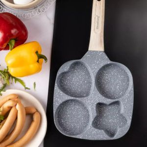 Тиган с 4 отделения Klausberg KB 7808, 19см, Mраморно покритие, Различни форми, Индукция, Сив