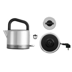 Електрическа кана Russell Hobbs Distinctions Titanium 26422-70, 2400W, 1.5 л, Бързо завиране, Миещ се филтър против котлен камък, 360° основа, Защити, Инокс/титан