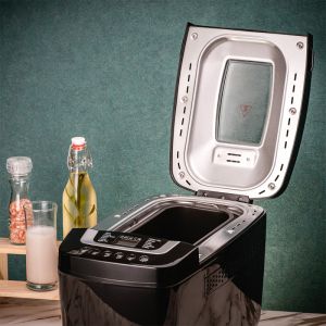 Хлебопекарна с 2 бъркалки Oliver Voltz OV51446B, 800W, 12 програми, LCD дисплей, Таймер, Черен