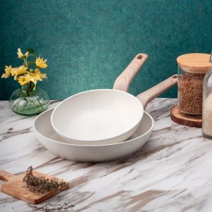 Тиган Voltz Nice OV54419E28, 28x5.5 см, Мраморно покритие, Индукция, Кремав меланж