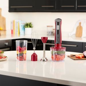 Блендер 3в1 Russell Hobbs Desire 27140-56, 500W, 600+500 мл, 2 скорости + пулс, Неръждаема стомана, Без BPA, Червен