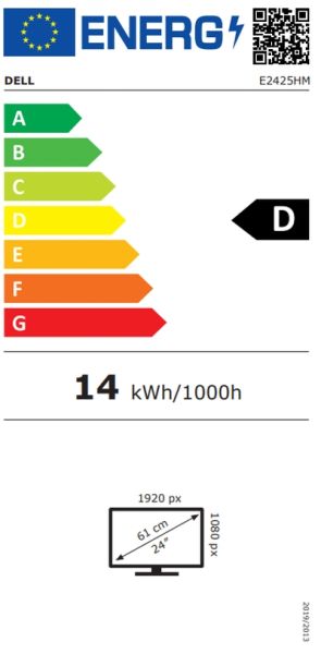 Монитор DELL Pro E2425HM, 23.8" IPS, FullHD (1920x1080) 100Hz, 16:9, 5ms, 250 cd/m2, 1000:1, VGA, HDMI, Display Port, Black