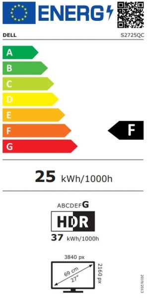 Монитор DELL Plus S2725QC, 27" IPS, 4K UHD (3840x2160) 120Hz, 16:9, 4ms, 1500:1, 350cd/m2, AMD FreeSync™ Premium, Speakers, 2xHDMI, USB-C, USB 3.2 hub, Black