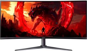 Монитор ACER Nitro ED340CUS3bmiipx, 34" VA Curved 1500R, UWQHD (3440x1440) 180Hz, 21:9, 1ms, 250 cd/m², 4000:1, AMD FreeSync Premium, Speaker 2x2W, 2xHDMI, DP, Black - UM.CE0EE.301