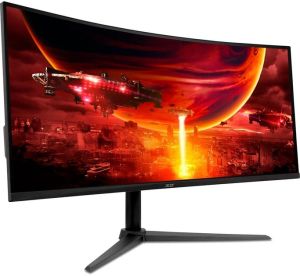 Монитор ACER Nitro ED340CUS3bmiipx, 34" VA Curved 1500R, UWQHD (3440x1440) 180Hz, 21:9, 1ms, 250 cd/m², 4000:1, AMD FreeSync Premium, Speaker 2x2W, 2xHDMI, DP, Black - UM.CE0EE.301
