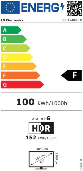 Телевизор 65" LG 65UA74003LB, 4K UltraHD LED, Smart TV, webOS 25, 60Hz, WiFi, Black