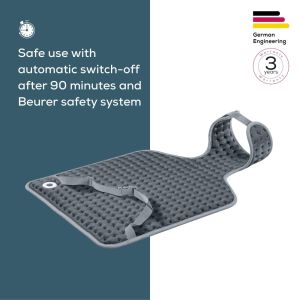 Термоподложка Beurer HK 64 Back & neck heat pad; Soft, cosy material; Automatic switch-off; BSS; Machine-washable at 30°C; Fast heating; 3 Illuminated temperature settings