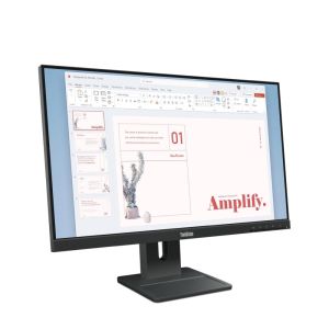 Монитор LENOVO ThinkVision E24-40 (64BAMAT1EU), 23.8" IPS, FullHD (1920x1080) 100Hz, 16:9, 4ms, 1300:1, 250cd/m2, Speakers 2x2W, HDMI, DP, VGA, Raven Black