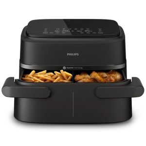 Фритюрник без мазнина PHILIPS NA150/00 Airfryer Series 1000, 7.1 литра, Технология RapidAir, LED дисплей, двойна кошница