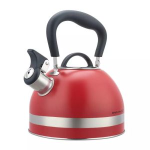 Свирещ чайник Kinghoff KH 1853, 1.8 л, Индукция, Топлоизолирана дръжка, Червен