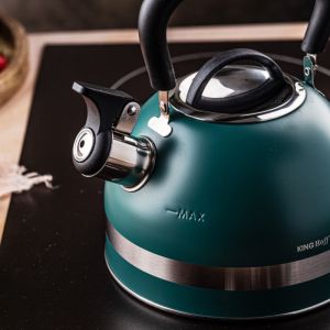 Свирещ чайник Kinghoff KH 1855, 1.8 л, Индукция, Топлоизолирана дръжка, Зелен