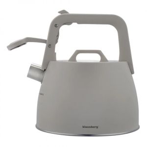 Свирещ чайник Klausberg KB 7916, 2.5 л, Топлоизолирана дръжка, Индукция, Сив