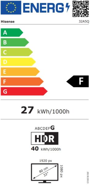 Телевизор 32" HISENSE 32A5Q, Full HD QLED, Smart TV, VIDAA OS, 60Hz, WiFi, Black