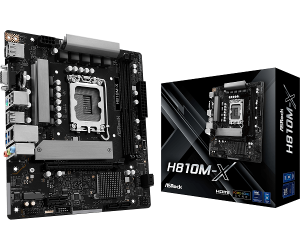 Дънна ASROCK H810M-X (Intel 1851, 2xDDR5, 1xHyper M.2, 2.5 Gbit LAN, VGA, HDMI, DP)  Micro ATX 